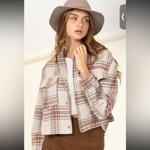 HYFVE Plaid Jacket - Blue and Brown Size Medium